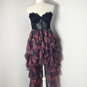 Thirty-Thirty Strapless Short in front Long in Back Dress size L New